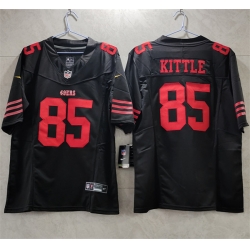 Men San Francisco 49ers 85 George Kittle Black 2023 F U S E  Vapor Untouchable Limited Stitched Football Jersey