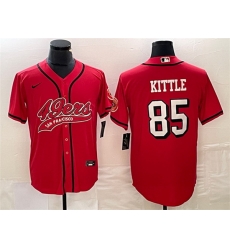 Men San Francisco 49ers 85 George Kittle New Red Cool Base Stitched Baseball Jersey