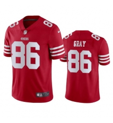 Men San Francisco 49ers 86 Danny Gray 2022 New Scarlet Vapor Untouchable Stitched Football Jersey