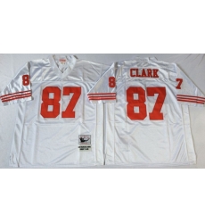 Men San Francisco 49ers 87 Dwight Clark White M&N Throwback Jersey