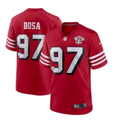 Men San Francisco 49ers 97 Nick Bosa 75th Anniversary Red Nike Jersey