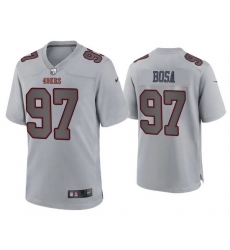 Men San Francisco 49ers 97 Nick Bosa Grey Atmosphere Fashion Stitched Game Jersey