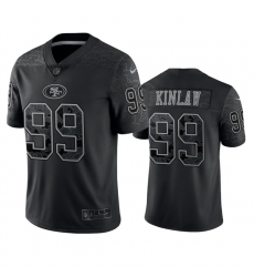 Men San Francisco 49ers 99 Javon Kinlaw Black Reflective Limited Stitched Football Jersey