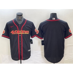 Men San Francisco 49ers Blank Black With Patch Cool Base Stitched Baseball Jersey