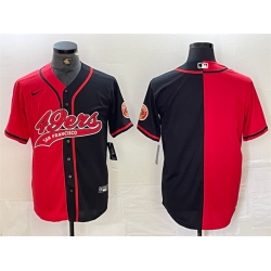 Men San Francisco 49ers Blank Red Black Split With Patch Cool Base Stitched Baseball Jersey