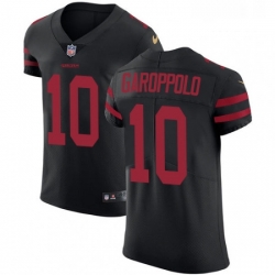 Mens Nike San Francisco 49ers 10 Jimmy Garoppolo Black Alternate Vapor Untouchable Elite Player NFL Jersey