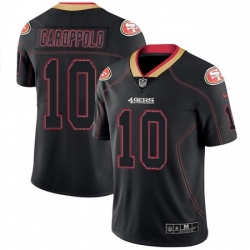 Mens Nike San Francisco 49ers 10 Jimmy Garoppolo Limited Lights Out Black Rush NFL Jersey
