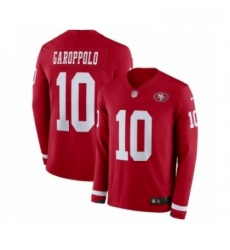 Mens Nike San Francisco 49ers 10 Jimmy Garoppolo Limited Red Therma Long Sleeve NFL Jersey