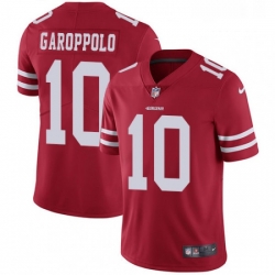 Mens Nike San Francisco 49ers 10 Jimmy Garoppolo Red Team Color Vapor Untouchable Limited Player NFL Jersey