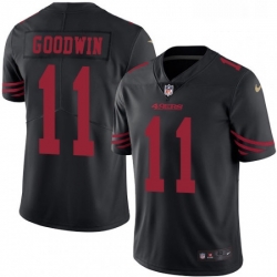 Mens Nike San Francisco 49ers 11 Marquise Goodwin Elite Black Rush Vapor Untouchable NFL Jersey