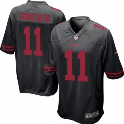 Mens Nike San Francisco 49ers 11 Marquise Goodwin Game Black NFL Jersey