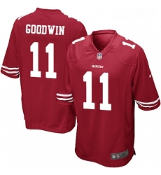 Mens Nike San Francisco 49ers 11 Marquise Goodwin Game Red Team Color NFL Jersey