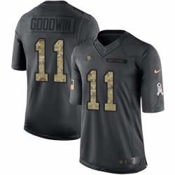 Mens Nike San Francisco 49ers 11 Marquise Goodwin Limited Black 2016 Salute to Service NFL Jersey