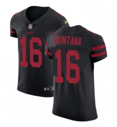 Mens Nike San Francisco 49ers 16 Joe Montana Black Alternate Vapor Untouchable Elite Player NFL Jersey