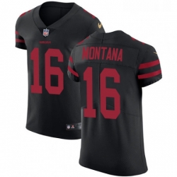 Mens Nike San Francisco 49ers 16 Joe Montana Black Alternate Vapor Untouchable Elite Player NFL Jersey