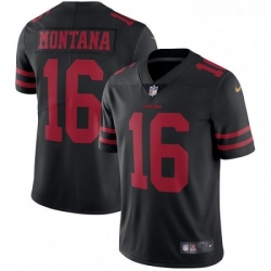 Mens Nike San Francisco 49ers 16 Joe Montana Black Vapor Untouchable Limited Player NFL Jersey
