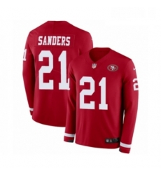 Mens Nike San Francisco 49ers 21 Deion Sanders Limited Red Therma Long Sleeve NFL Jersey