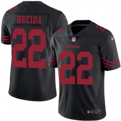 Mens Nike San Francisco 49ers 22 Matt Breida Limited Black Rush Vapor Untouchable NFL Jersey