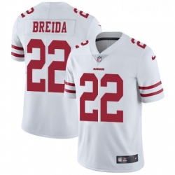 Mens Nike San Francisco 49ers 22 Matt Breida White Vapor Untouchable Limited Player NFL Jersey