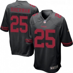 Mens Nike San Francisco 49ers 25 Richard Sherman Game Black NFL Jersey