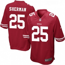 Mens Nike San Francisco 49ers 25 Richard Sherman Game Red Team Color NFL Jersey