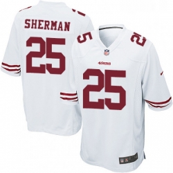 Mens Nike San Francisco 49ers 25 Richard Sherman Game White NFL Jersey
