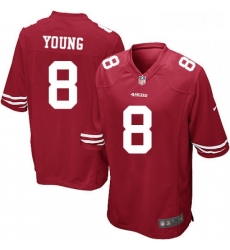 Mens Nike San Francisco 49ers 8 Steve Young Game Red Team Color NFL Jersey