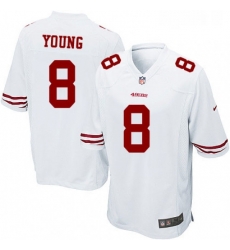 Mens Nike San Francisco 49ers 8 Steve Young Game White NFL Jersey