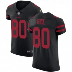 Mens Nike San Francisco 49ers 80 Jerry Rice Black Alternate Vapor Untouchable Elite Player NFL Jersey