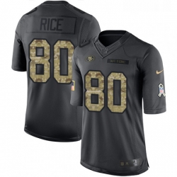 Mens Nike San Francisco 49ers 80 Jerry Rice Limited Black 2016 Salute to Service NFL Jersey