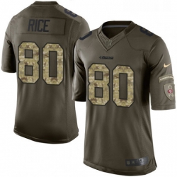 Mens Nike San Francisco 49ers 80 Jerry Rice Limited Green Salute to Service NFL Jersey