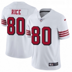 Mens Nike San Francisco 49ers 80 Jerry Rice Limited White Rush Vapor Untouchable NFL Jersey