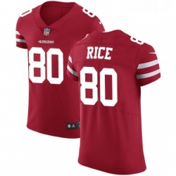 Mens Nike San Francisco 49ers 80 Jerry Rice Red Team Color Vapor Untouchable Elite Player NFL Jersey