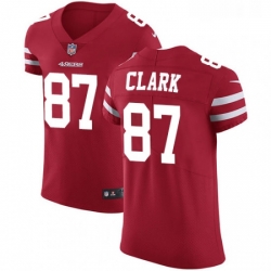 Mens Nike San Francisco 49ers 87 Dwight Clark Red Team Color Vapor Untouchable Elite Player NFL Jersey