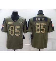 Men's San Francisco 49ers #85 George Kittle Camo 2021 Salute To Service Limited Player Jersey