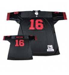 Mitchell and Ness San Francisco 49ers 16 Joe Montana Authentic Black Throwback NFL Jersey