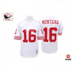 Mitchell and Ness San Francisco 49ers 16 Joe Montana Authentic White Throwback NFL Jersey