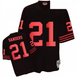 Mitchell and Ness San Francisco 49ers 21 Deion Sanders Authentic Black Throwback NFL Jersey