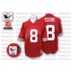 Mitchell and Ness San Francisco 49ers 8 Steve Young Authentic Red Team Color Throwback NFL Jersey