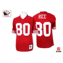 Mitchell and Ness San Francisco 49ers 80 Jerry Rice Authentic Red Team Color Throwback NFL Jersey
