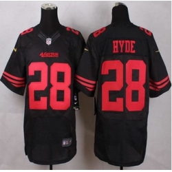 New San Francisco 49ers #28 Carlos Hyde Black Alternate Men Stitched NFL Elite Jersey