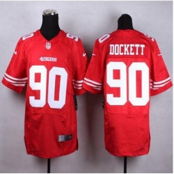 New San Francisco 49ers #90 Darnell Dockett Red Team Color Men Stitched NFL Elite Jersey