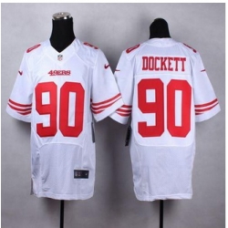 New San Francisco 49ers #90 Darnell Dockett White Men Stitched NFL Elite Jersey