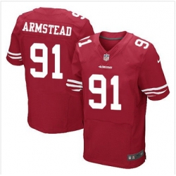 New San Francisco 49ers #91 Arik Armstead Red Team Color Mens Stitched NFL Elite Jersey