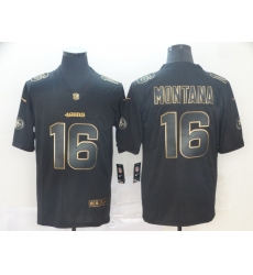 Nike 49ers 16 Joe Montana Black Gold Vapor Untouchable Limited Jersey