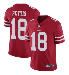 Nike 49ers #18 Dante Pettis Red Team Color Mens Stitched NFL Vapor Untouchable Limited Jersey
