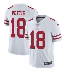 Nike 49ers #18 Dante Pettis White Mens Stitched NFL Vapor Untouchable Limited Jersey