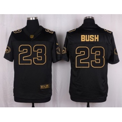 Nike 49ers #23 Reggie Bush Black Mens Stitched NFL Elite Pro Line Gold Collection Jersey