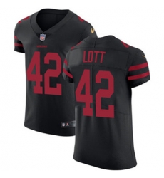 Nike 49ers #42 Ronnie Lott Black Alternate Mens Stitched NFL Vapor Untouchable Elite Jersey