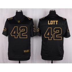 Nike 49ers #42 Ronnie Lott Black Mens Stitched NFL Elite Pro Line Gold Collection Jersey